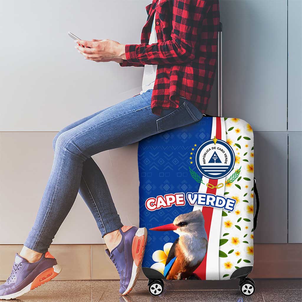 Cape Verde Luggage Cover with Kingfisher Bird Floral Flag Spirit TS04