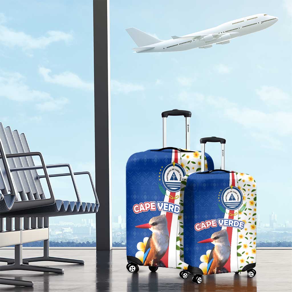 Cape Verde Luggage Cover with Kingfisher Bird Floral Flag Spirit TS04