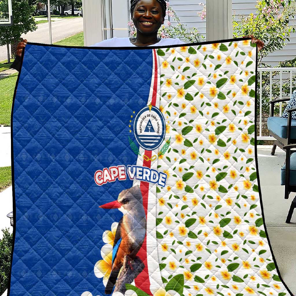 Cape Verde Quilt Kingfisher Bird Floral Flag Spirit TS04