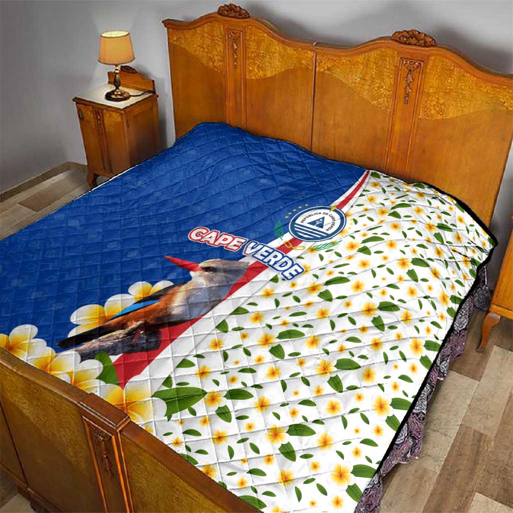 Cape Verde Quilt Kingfisher Bird Floral Flag Spirit TS04