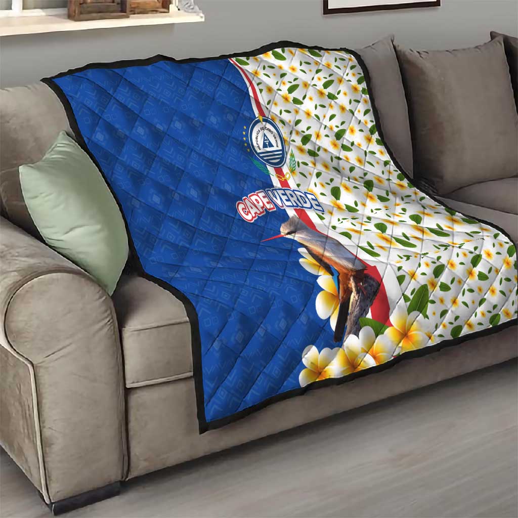 Cape Verde Quilt Kingfisher Bird Floral Flag Spirit TS04