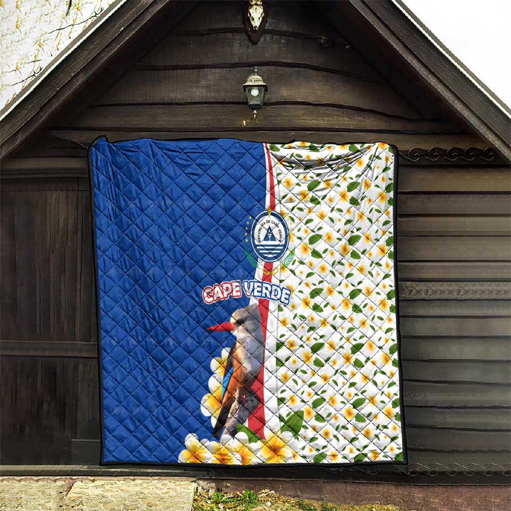 Cape Verde Quilt Kingfisher Bird Floral Flag Spirit TS04