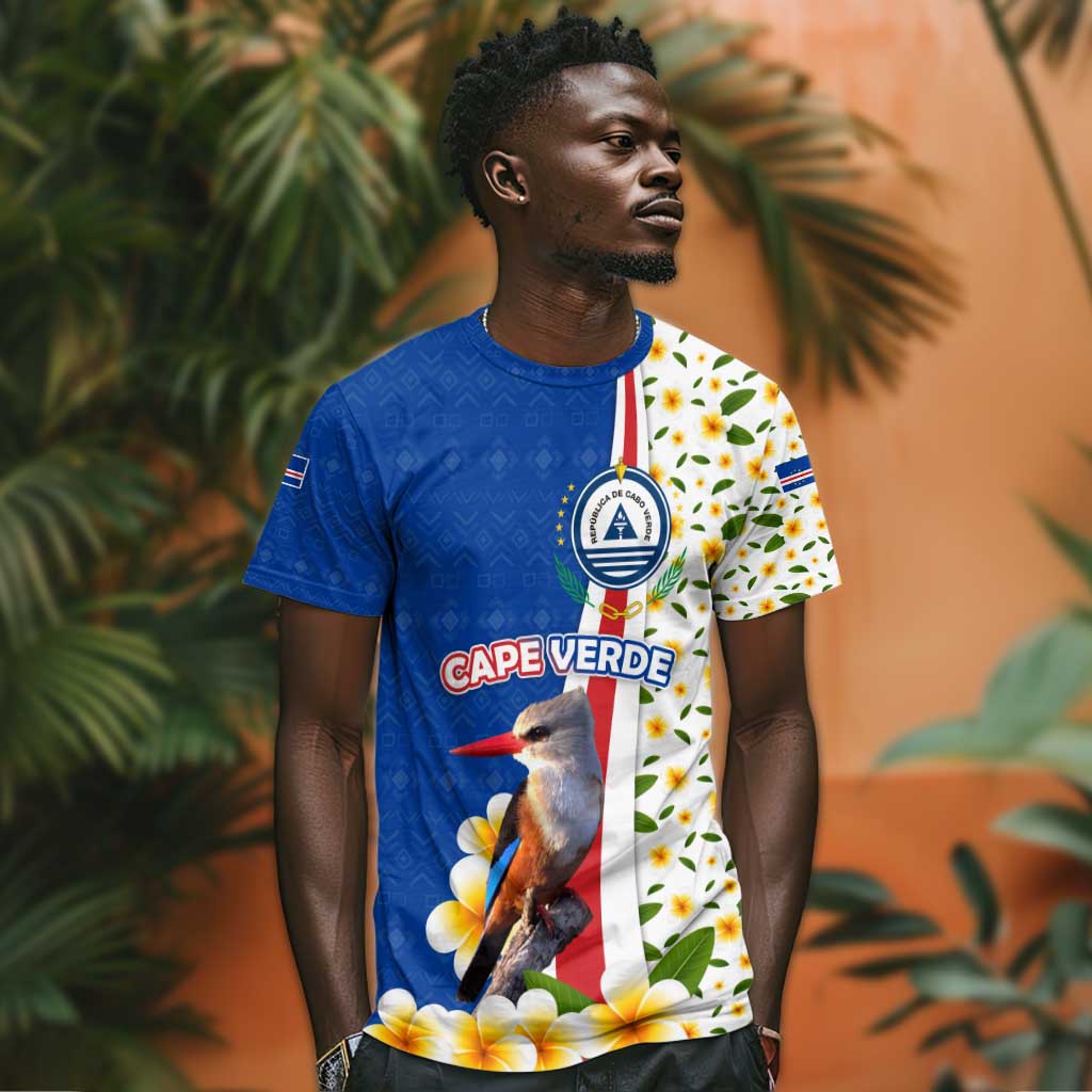 Cape Verde T shirt Kingfisher Bird Floral Flag Spirit TS04