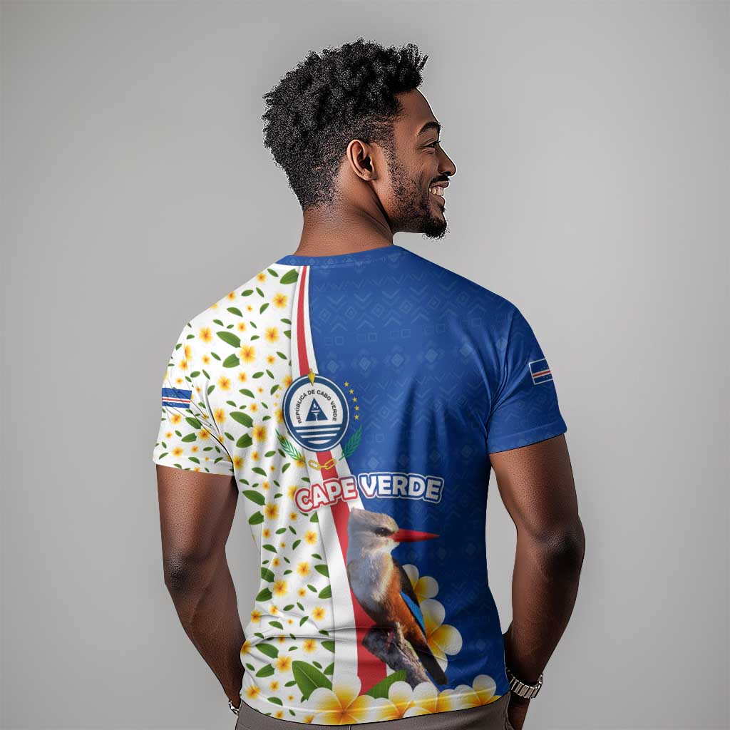 Cape Verde T shirt Kingfisher Bird Floral Flag Spirit TS04
