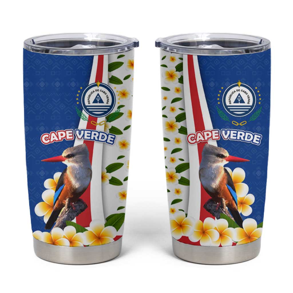 Cape Verde Tumbler Cup Kingfisher Bird Floral Flag Spirit TS04