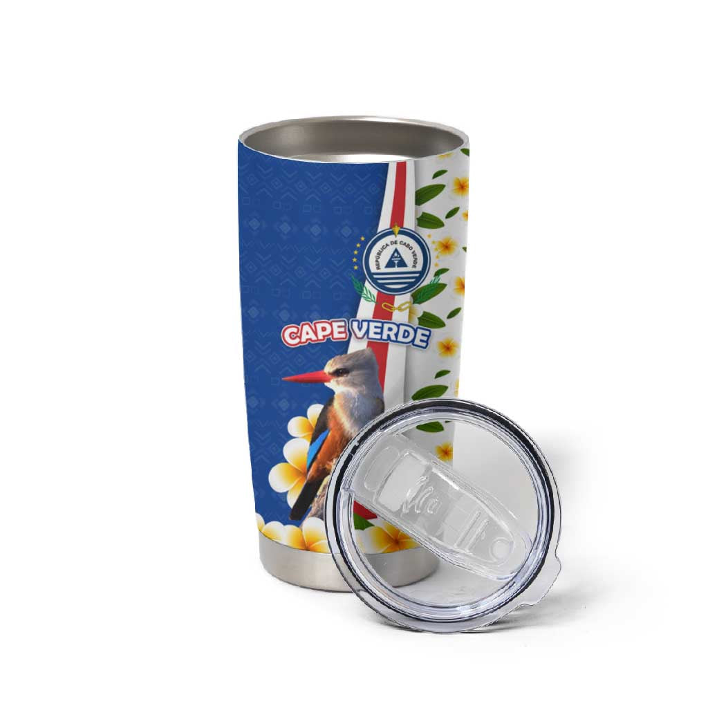 Cape Verde Tumbler Cup Kingfisher Bird Floral Flag Spirit TS04