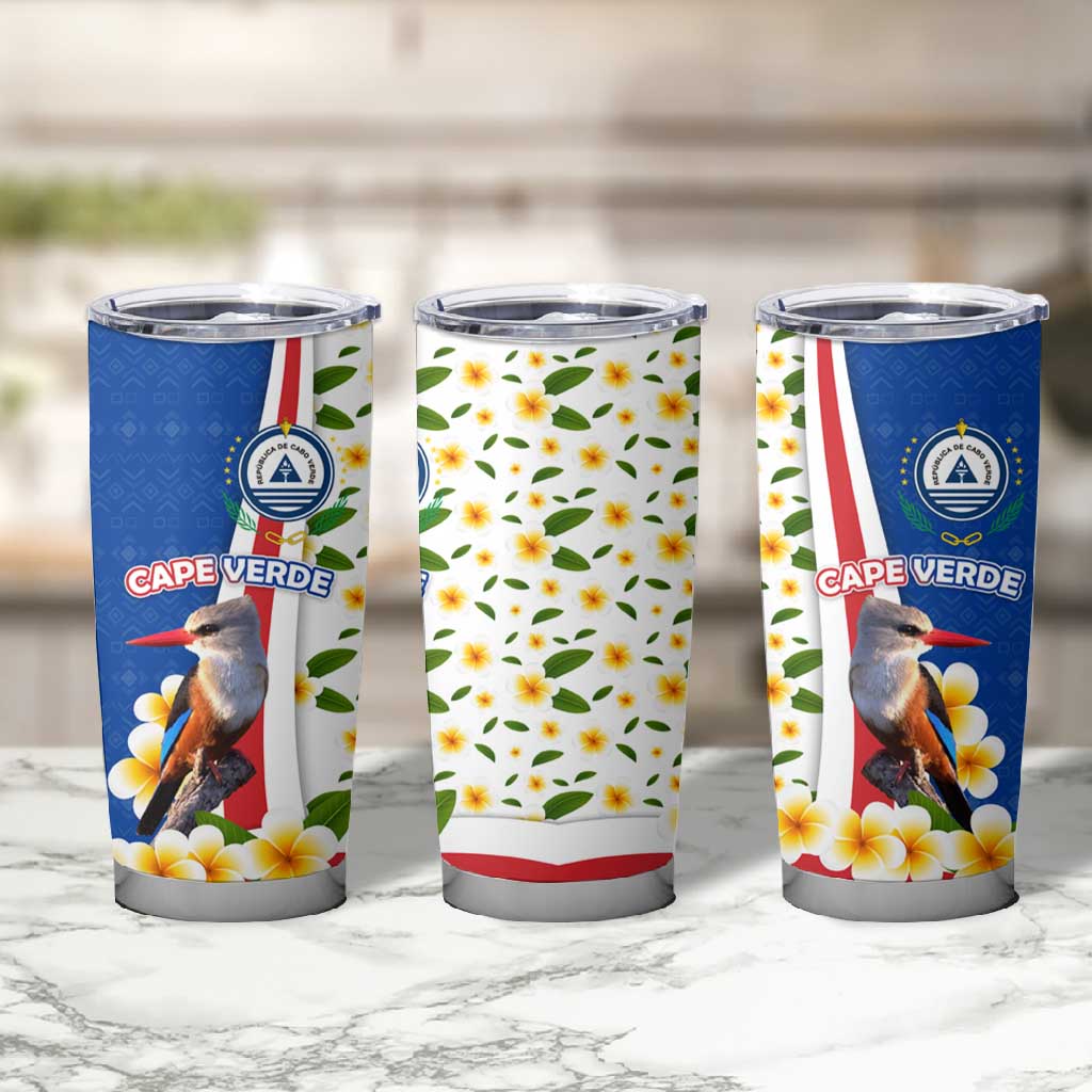 Cape Verde Tumbler Cup Kingfisher Bird Floral Flag Spirit TS04