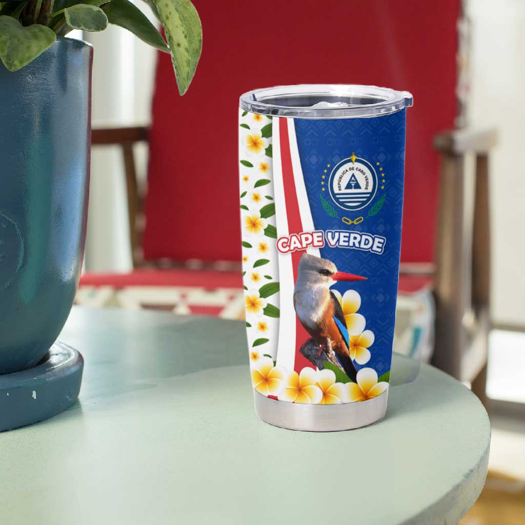 Cape Verde Tumbler Cup Kingfisher Bird Floral Flag Spirit TS04