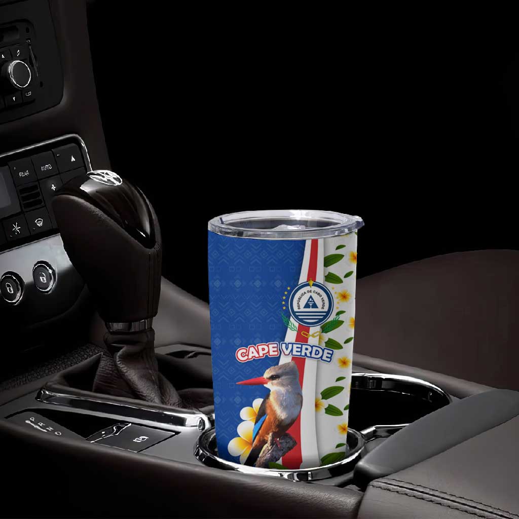 Cape Verde Tumbler Cup Kingfisher Bird Floral Flag Spirit TS04