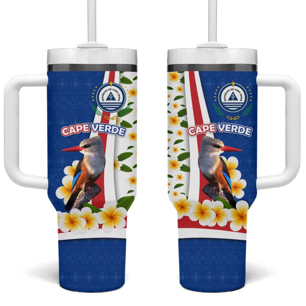 Cape Verde Tumbler With Handle Kingfisher Bird Floral Flag Spirit TS04