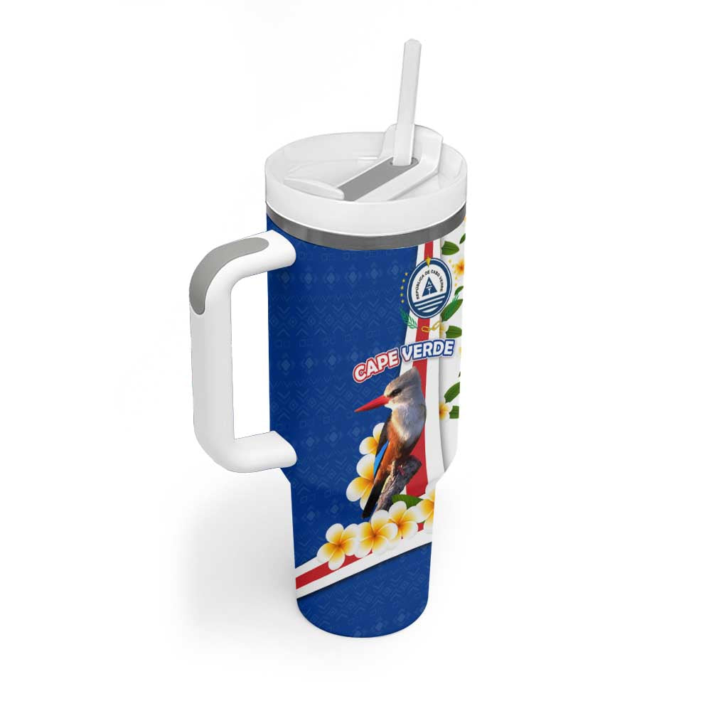 Cape Verde Tumbler With Handle Kingfisher Bird Floral Flag Spirit TS04