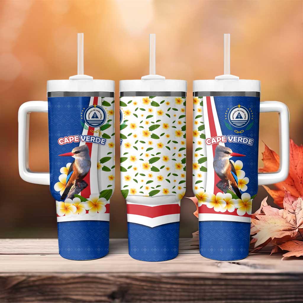 Cape Verde Tumbler With Handle Kingfisher Bird Floral Flag Spirit TS04