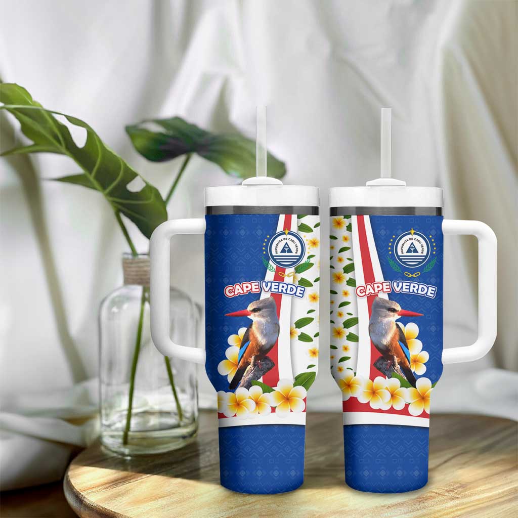 Cape Verde Tumbler With Handle Kingfisher Bird Floral Flag Spirit TS04