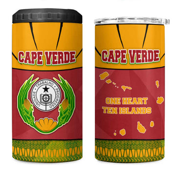 Cape Verde 4 in 1 Can Cooler Tumbler One Heart Ten Islands National Emblem Spirit TS04