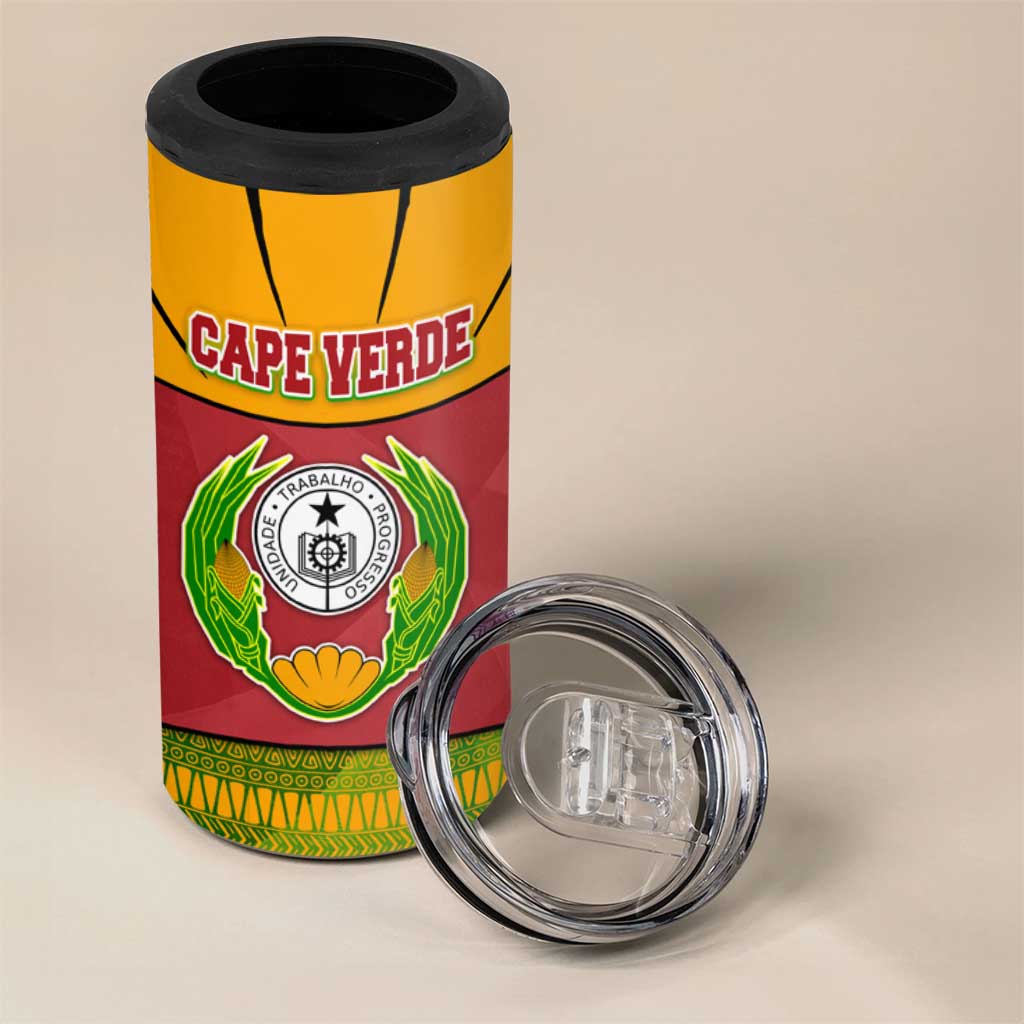 Cape Verde 4 in 1 Can Cooler Tumbler One Heart Ten Islands National Emblem Spirit TS04