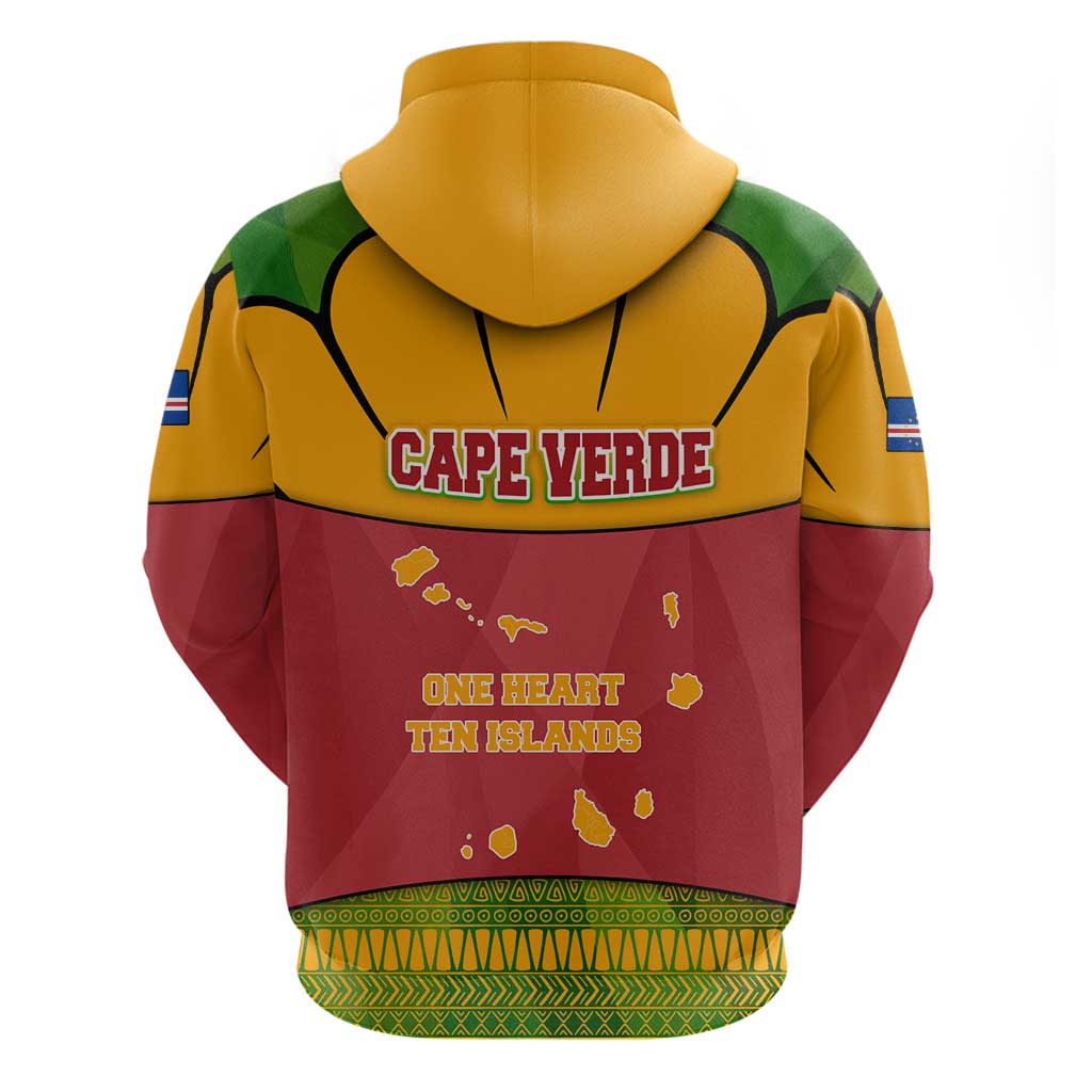Cape Verde Hoodie with One Heart Ten Islands National Emblem Spirit TS04