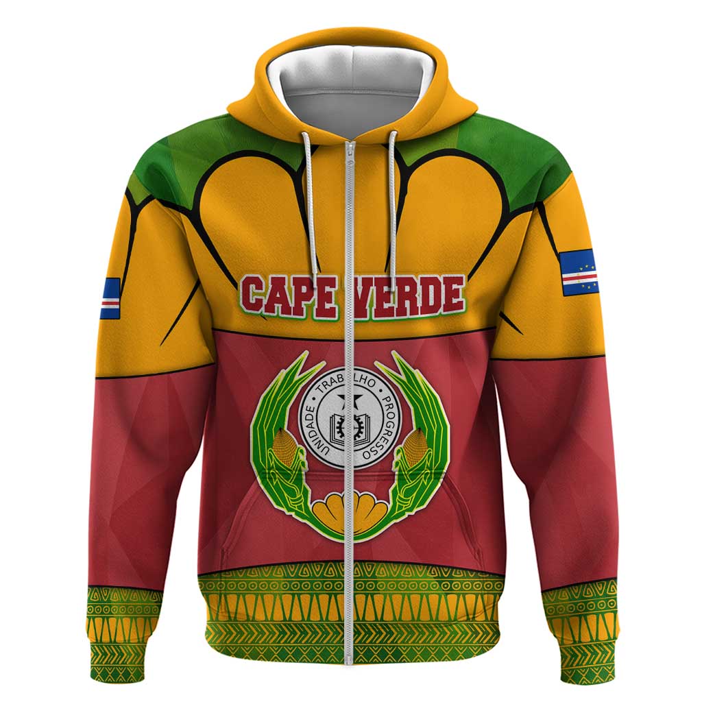 Cape Verde Hoodie with One Heart Ten Islands National Emblem Spirit TS04