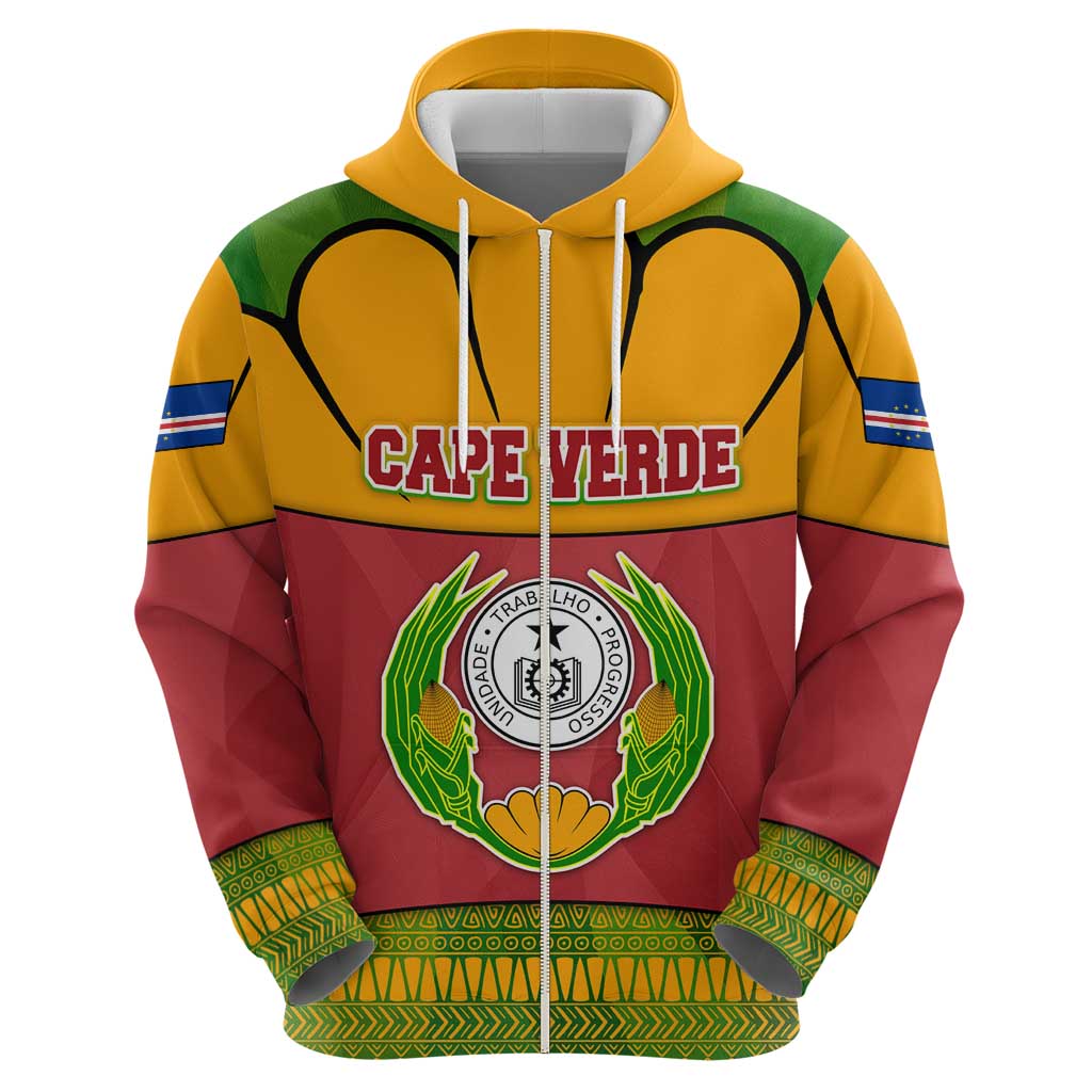 Cape Verde Hoodie with One Heart Ten Islands National Emblem Spirit TS04