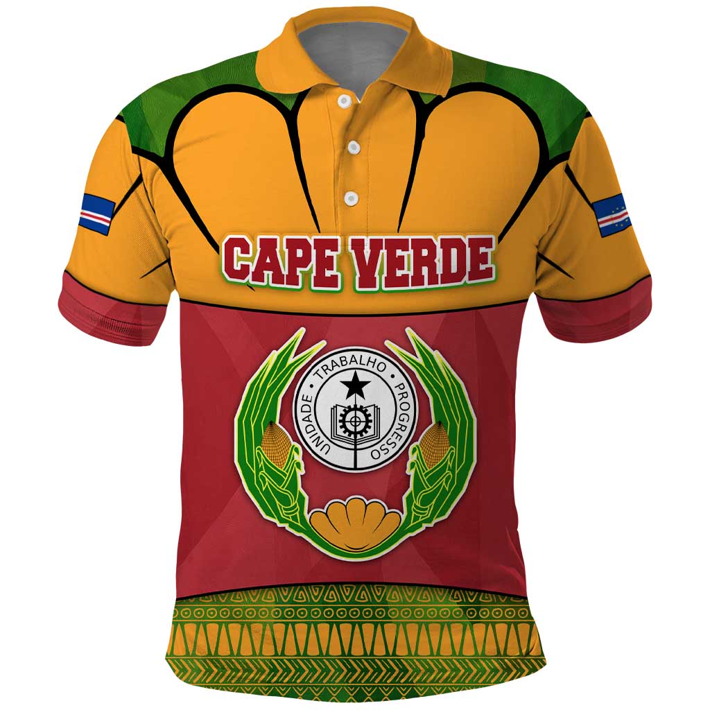 Cape Verde Polo Shirt with One Heart Ten Islands National Emblem Spirit TS04