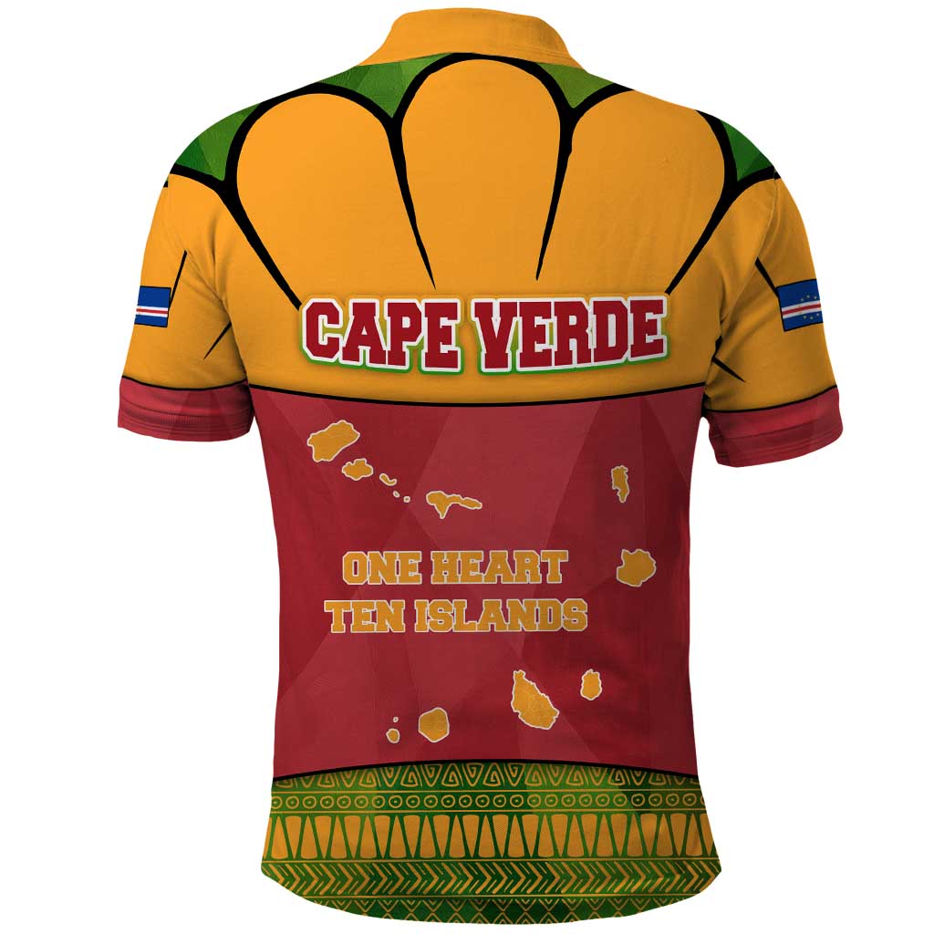 Cape Verde Polo Shirt with One Heart Ten Islands National Emblem Spirit TS04