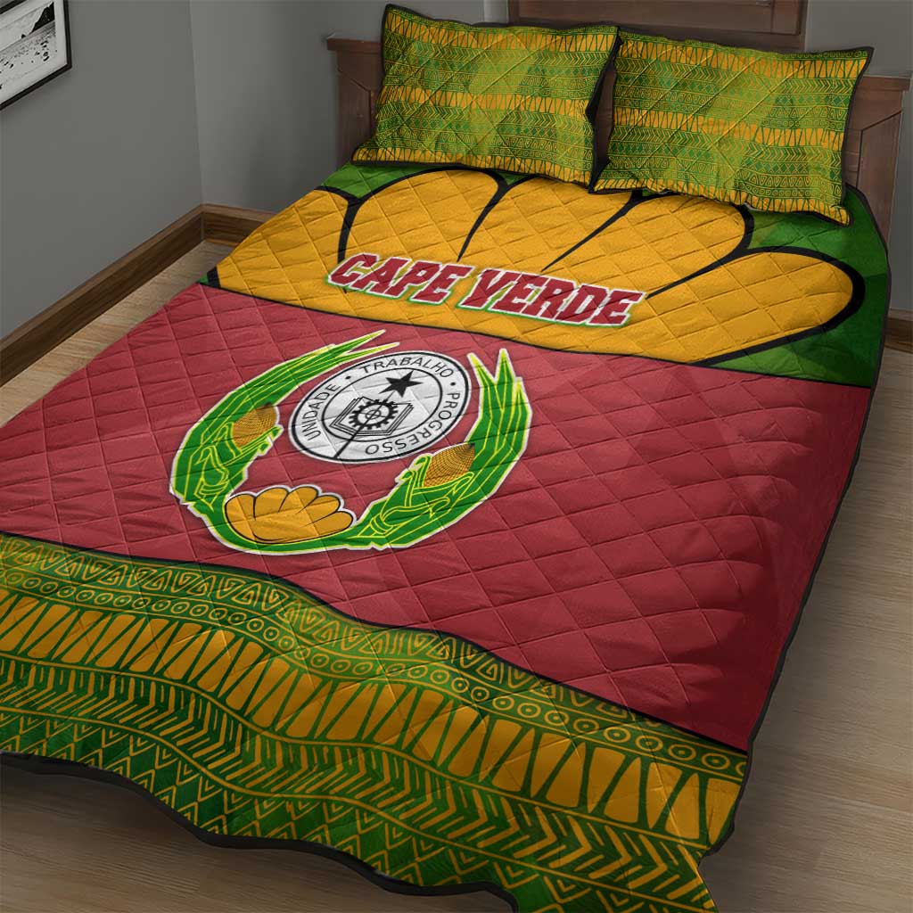 Cape Verde Quilt Bed Set One Heart Ten Islands National Emblem Spirit TS04
