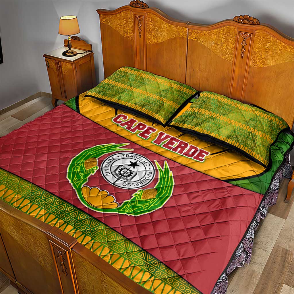 Cape Verde Quilt Bed Set One Heart Ten Islands National Emblem Spirit TS04