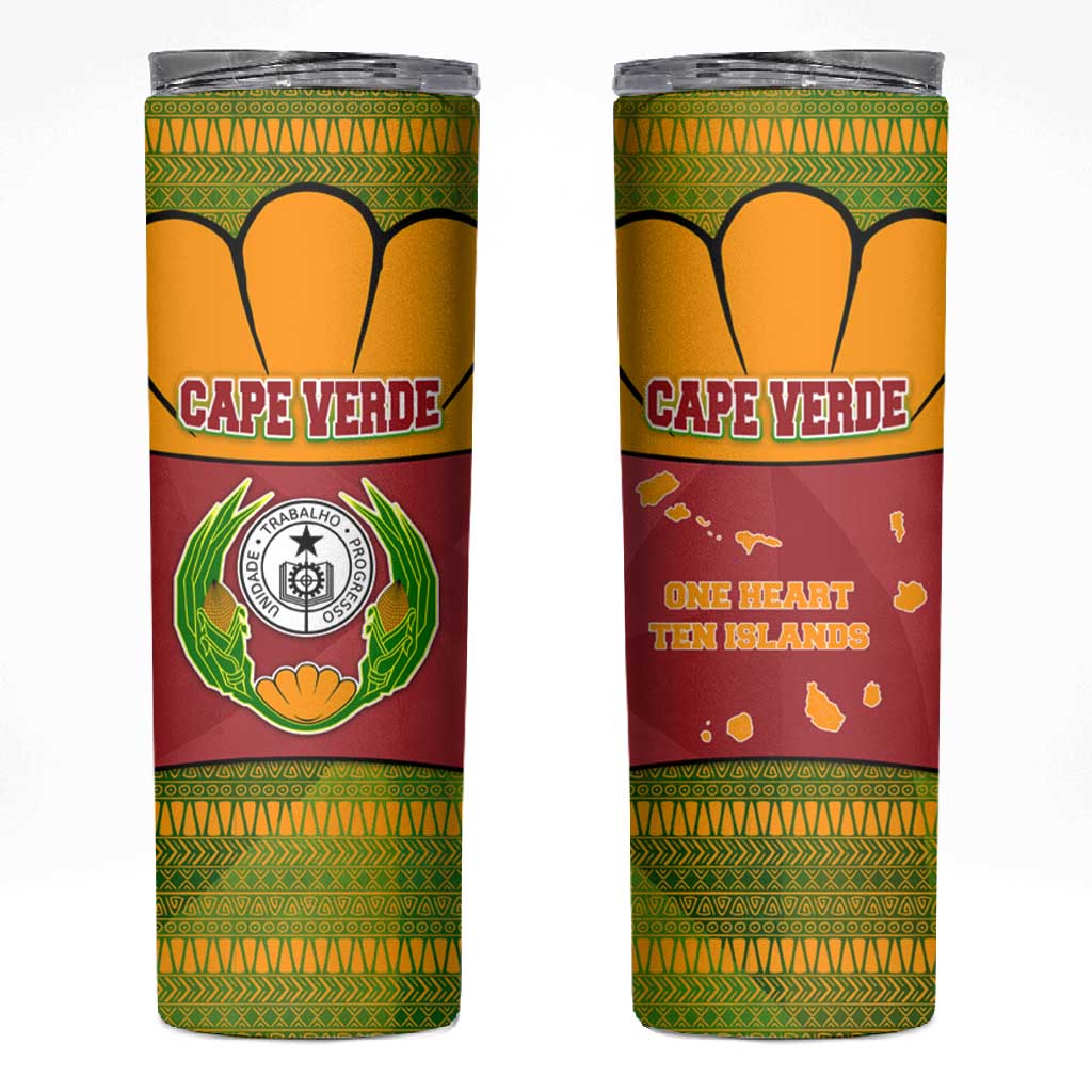 Cape Verde Skinny Tumbler One Heart Ten Islands National Emblem Spirit TS04