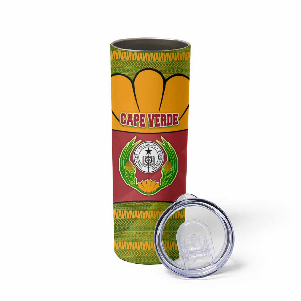 Cape Verde Skinny Tumbler One Heart Ten Islands National Emblem Spirit TS04