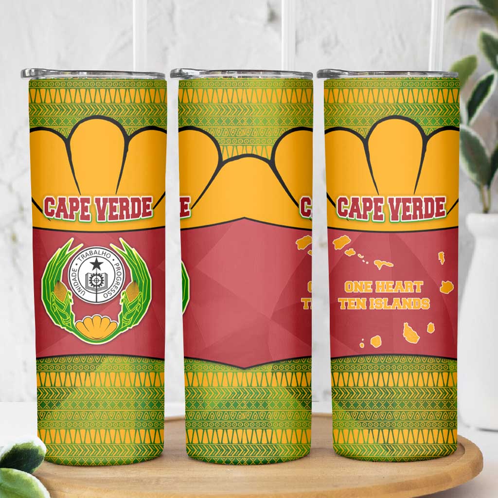 Cape Verde Skinny Tumbler One Heart Ten Islands National Emblem Spirit TS04