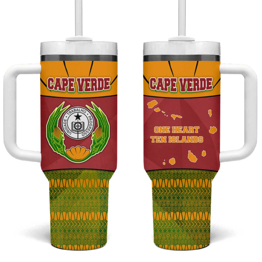 Cape Verde Tumbler With Handle One Heart Ten Islands National Emblem Spirit TS04