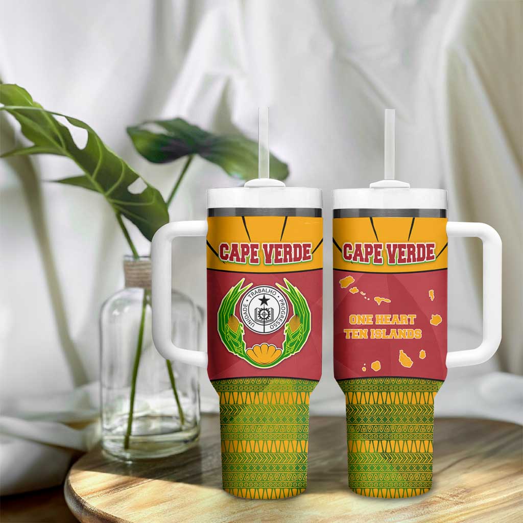 Cape Verde Tumbler With Handle One Heart Ten Islands National Emblem Spirit TS04