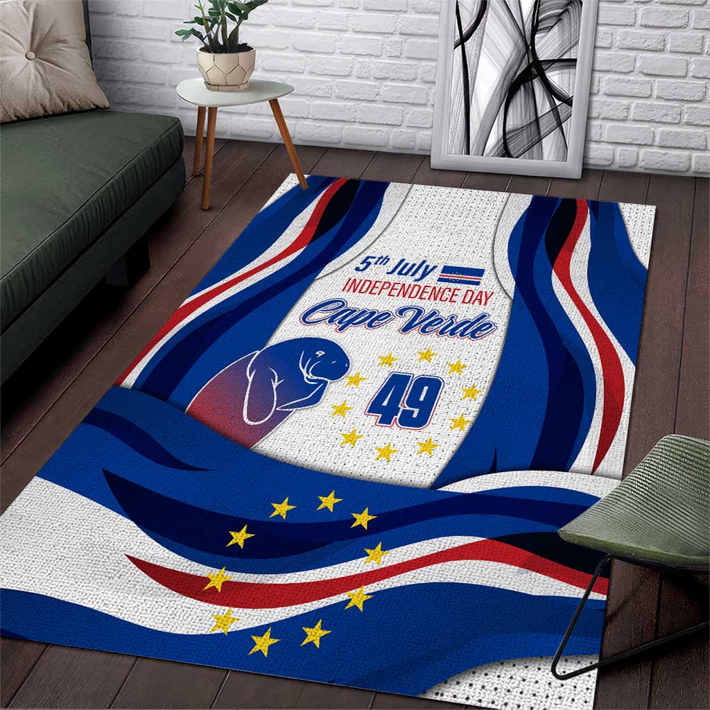 Cape Verde Area Rug with Independence Day 5th July Flag Celebration Spirit TS04