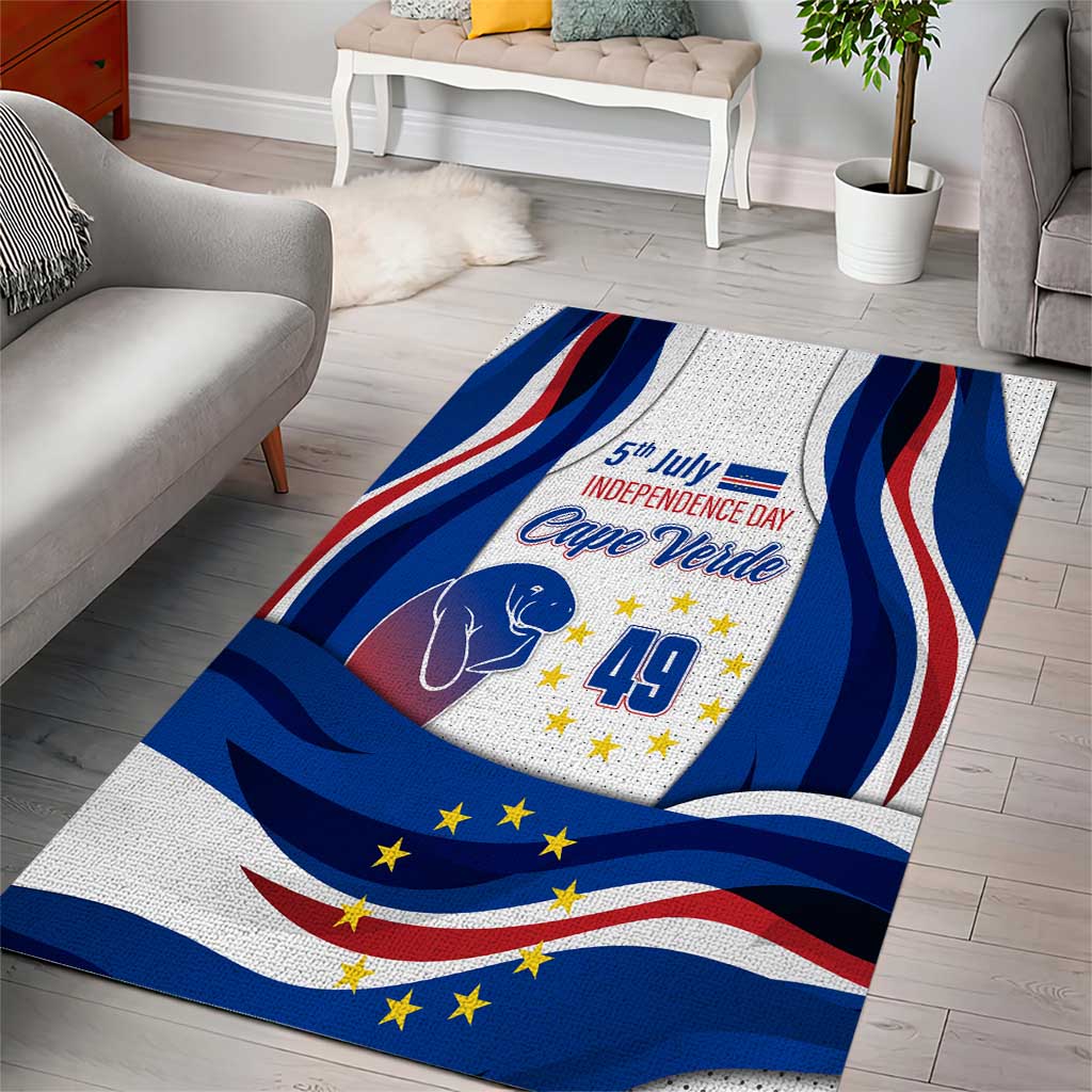 Cape Verde Area Rug with Independence Day 5th July Flag Celebration Spirit TS04