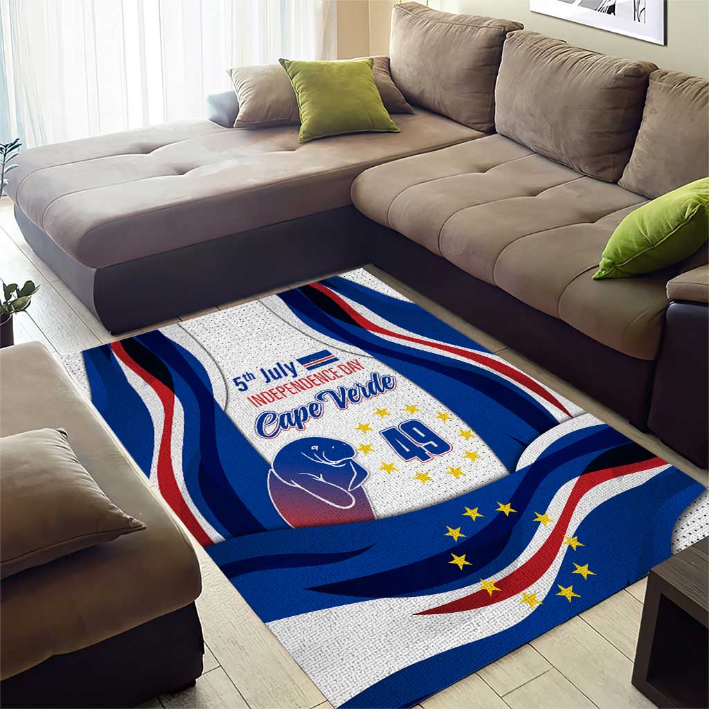 Cape Verde Area Rug with Independence Day 5th July Flag Celebration Spirit TS04