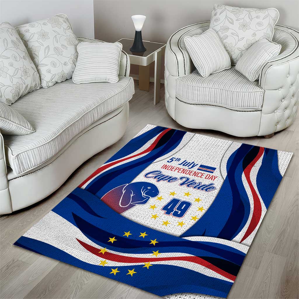Cape Verde Area Rug with Independence Day 5th July Flag Celebration Spirit TS04