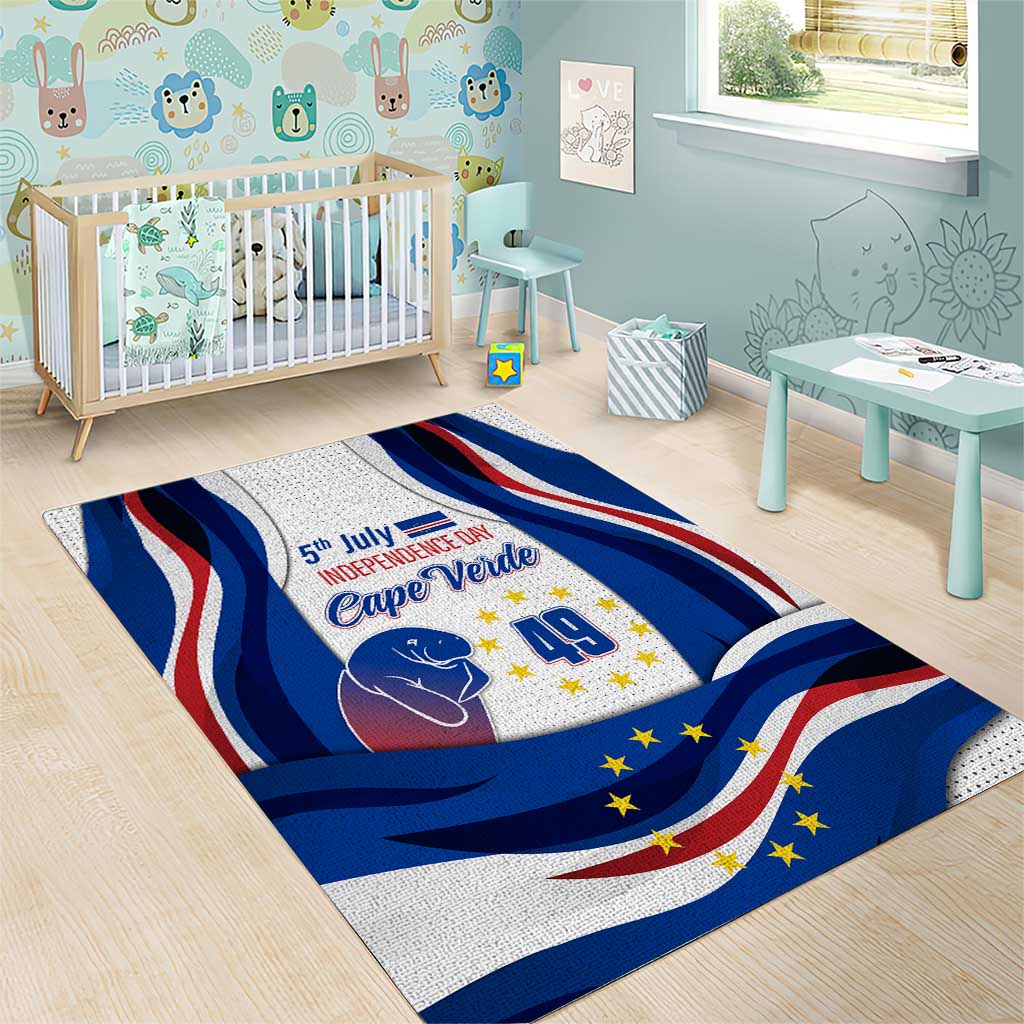 Cape Verde Area Rug with Independence Day 5th July Flag Celebration Spirit TS04