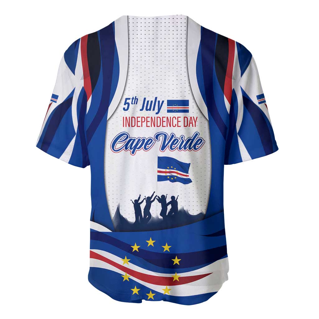 Cape Verde Baseball Jersey with Independence Day 5th July Flag Celebration Spirit TS04