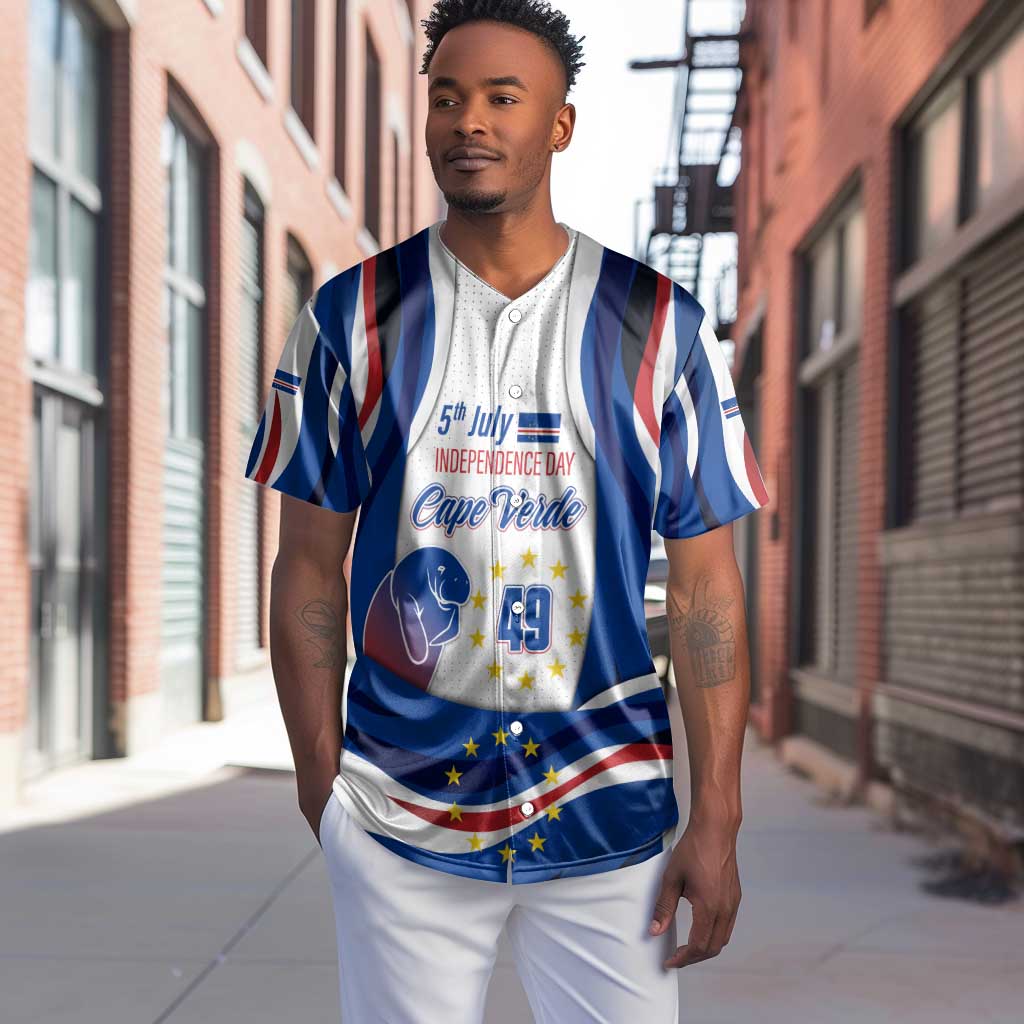 Cape Verde Baseball Jersey with Independence Day 5th July Flag Celebration Spirit TS04