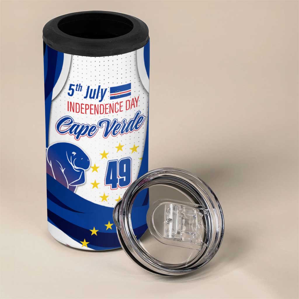 Cape Verde 4 in 1 Can Cooler Tumbler with Independence Day 5th July Flag Celebration Spirit TS04