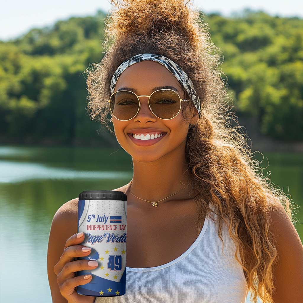 Cape Verde 4 in 1 Can Cooler Tumbler with Independence Day 5th July Flag Celebration Spirit TS04