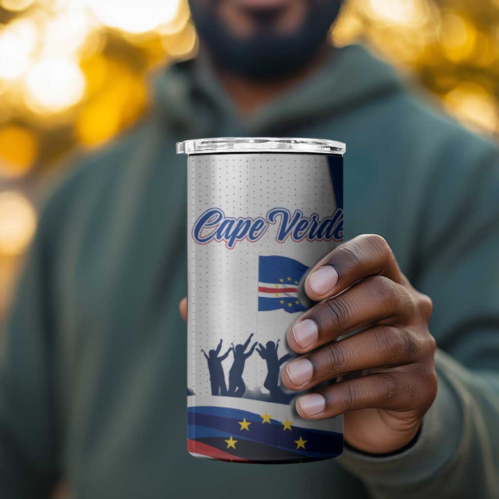 Cape Verde 4 in 1 Can Cooler Tumbler with Independence Day 5th July Flag Celebration Spirit TS04