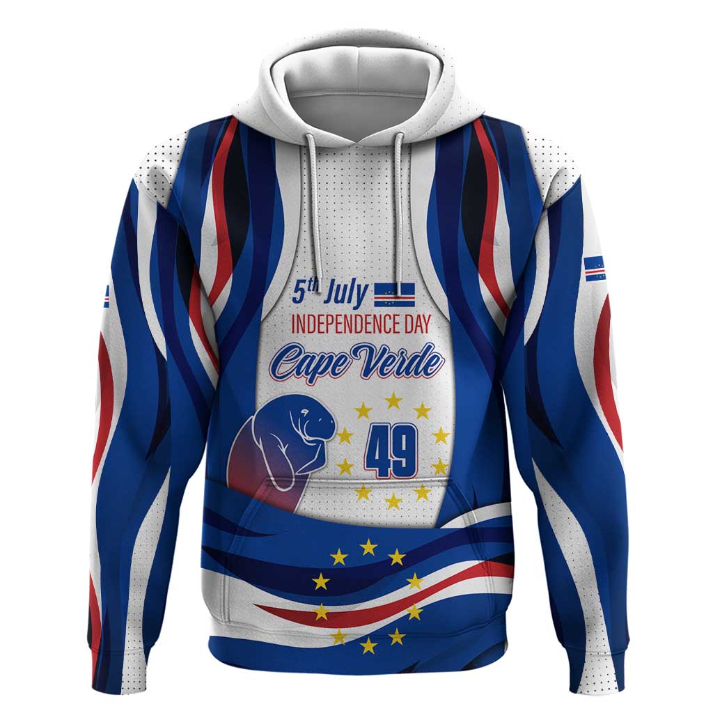 Cape Verde Hoodie with Independence Day 5th July Flag Celebration Spirit TS04