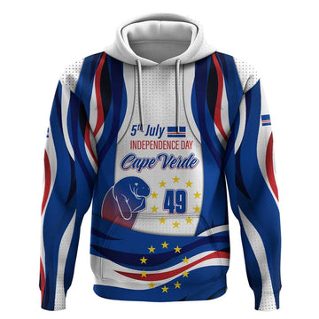 Cape Verde Hoodie with Independence Day 5th July Flag Celebration Spirit TS04