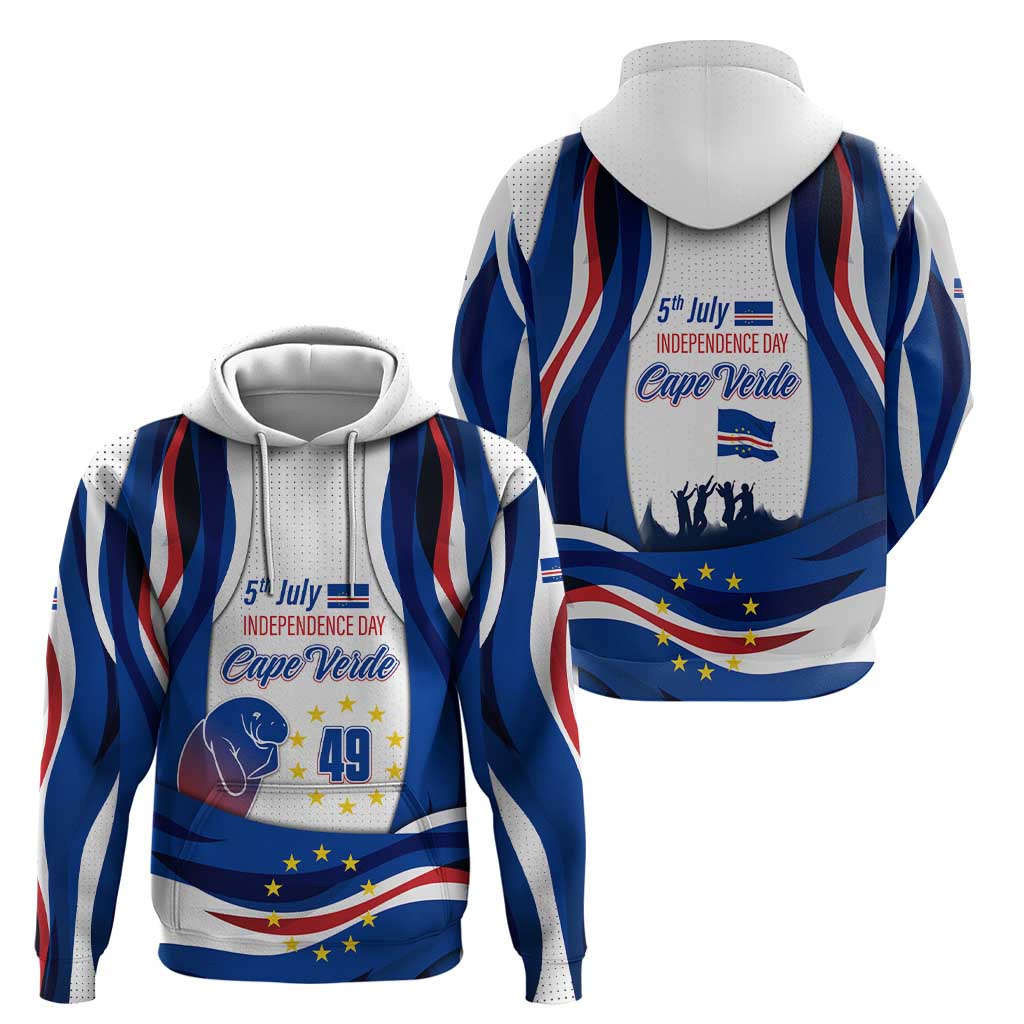 Cape Verde Hoodie with Independence Day 5th July Flag Celebration Spirit TS04