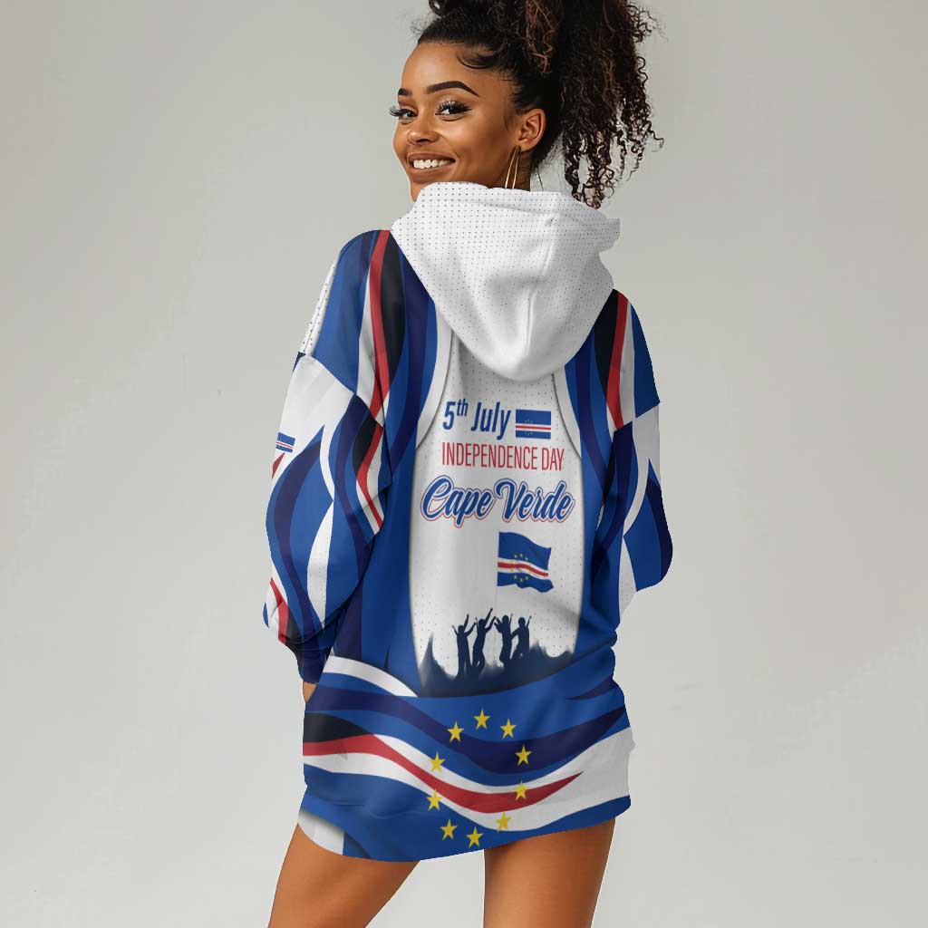 Cape Verde Hoodie Dress with Independence Day 5th July Flag Celebration Spirit TS04