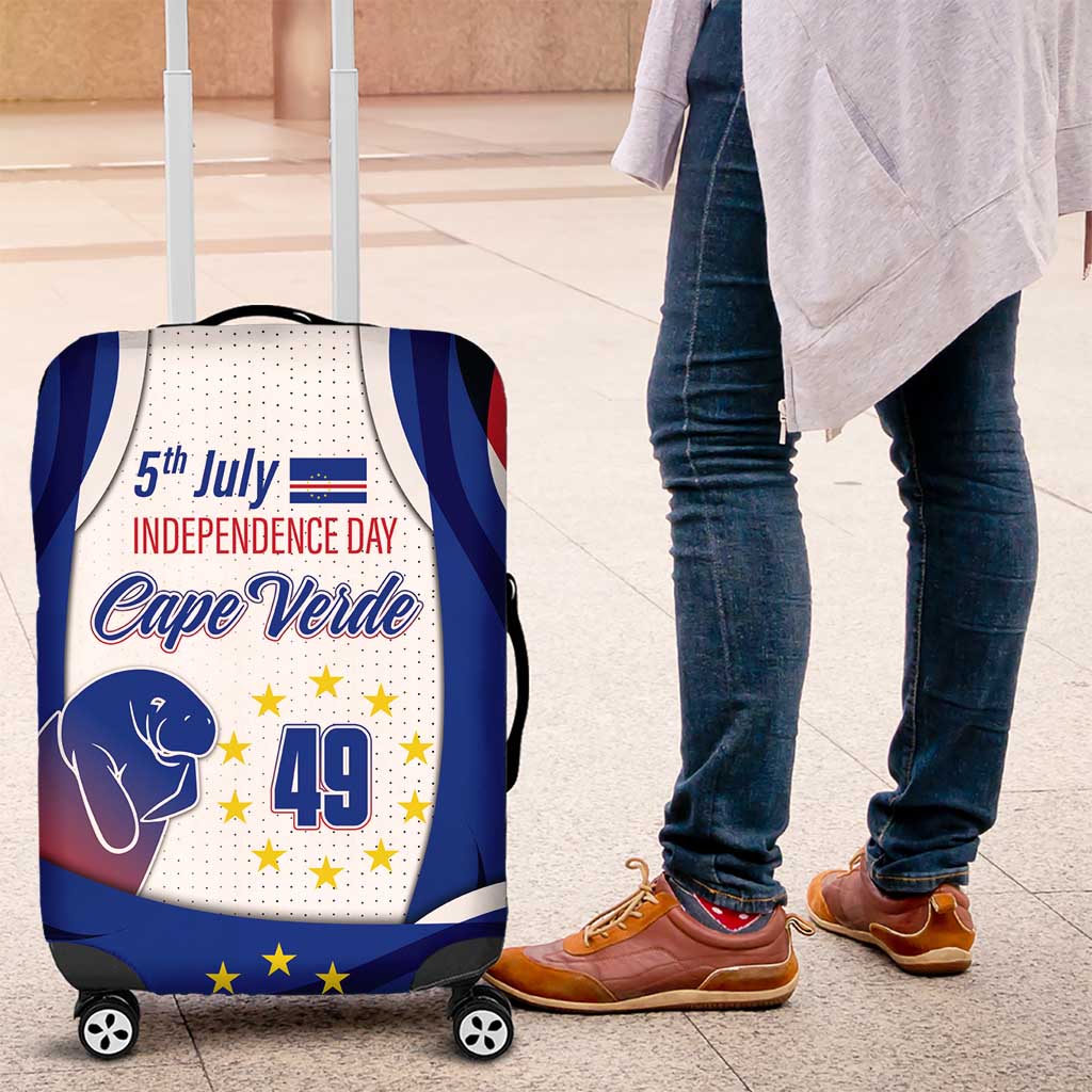 Cape Verde Luggage Cover with Independence Day 5th July Flag Celebration Spirit TS04
