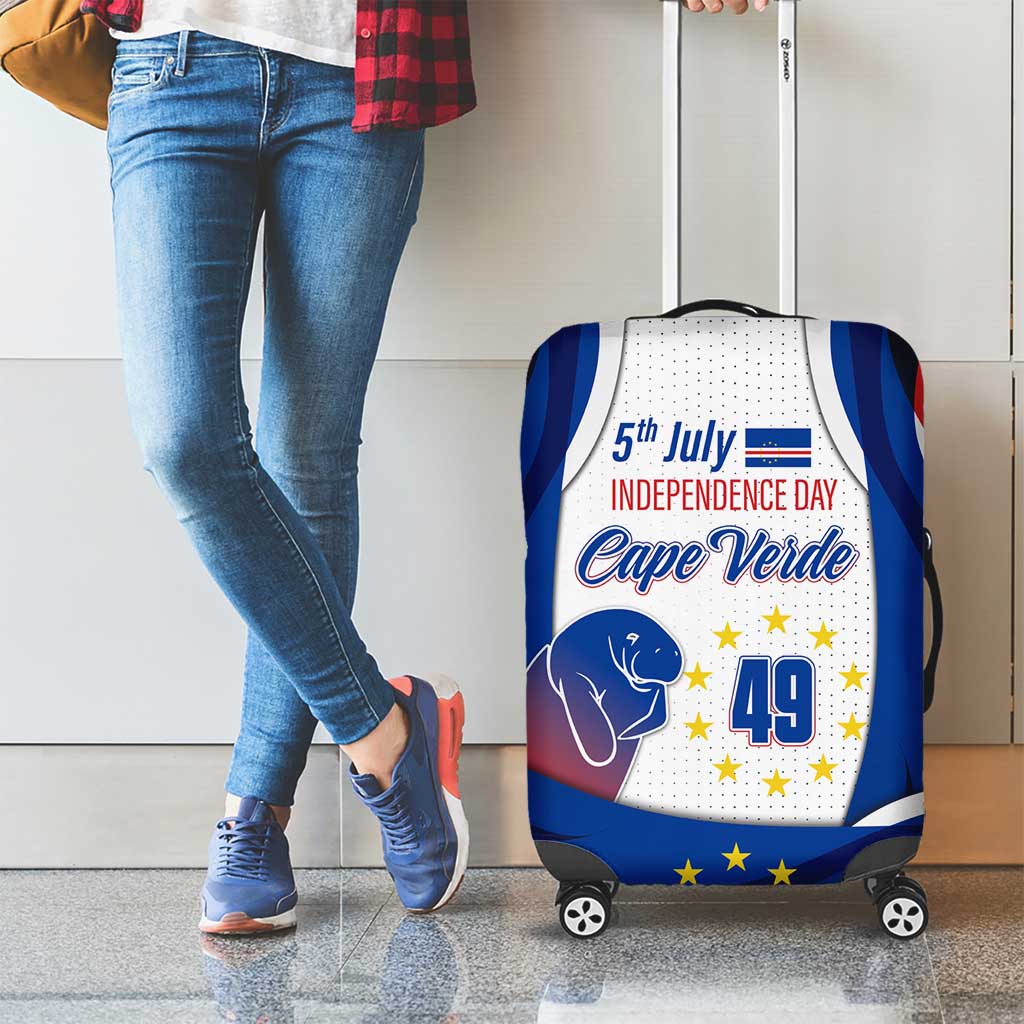 Cape Verde Luggage Cover with Independence Day 5th July Flag Celebration Spirit TS04