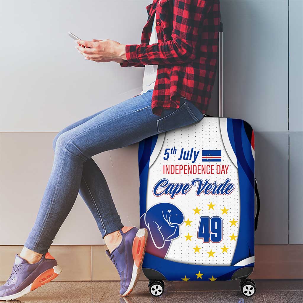 Cape Verde Luggage Cover with Independence Day 5th July Flag Celebration Spirit TS04