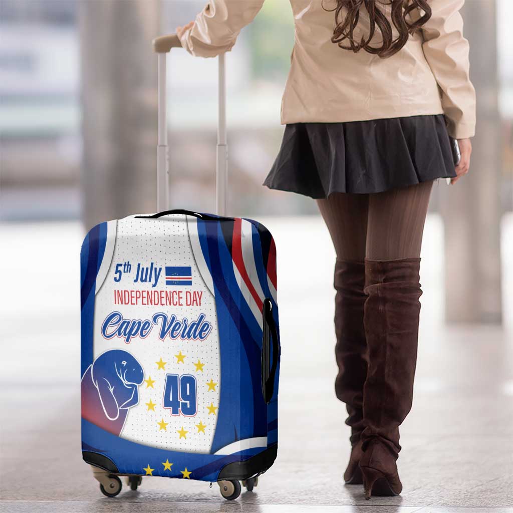 Cape Verde Luggage Cover with Independence Day 5th July Flag Celebration Spirit TS04
