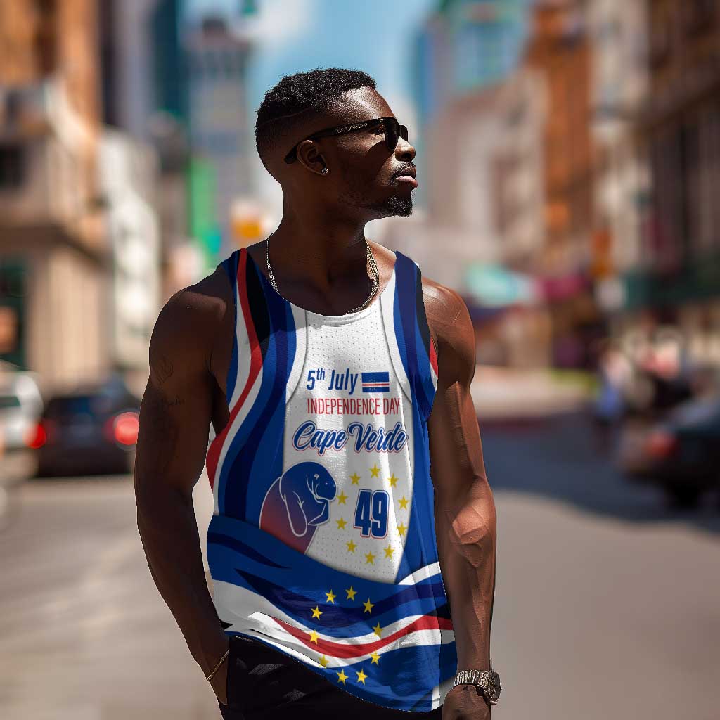 Cape Verde Men Tank Top with Independence Day 5th July Flag Celebration Spirit TS04